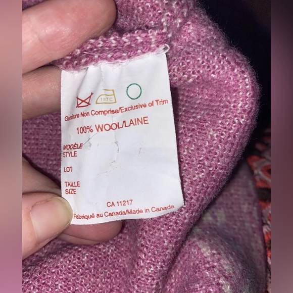 BULA 100% Wool Ski Sweater Women’s 1/4 Zip Medium Pink Snowflake  Dot EUC! - Picture 10 of 10